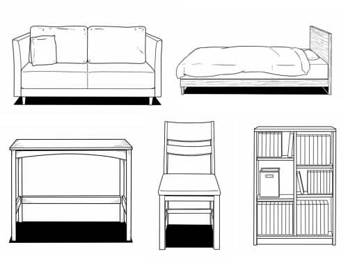 家具の描き方5選！机やイスなど一点透視図法を使った書き方・構造まとめ